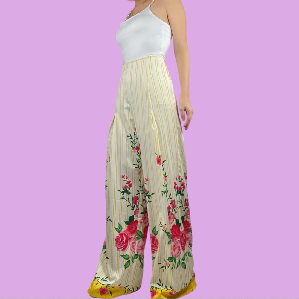 Satin floral pant